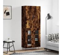 Vidaxl Buffet Haut Chêne Fumé 69,5x34x180 Cm Bois D'ingénierie Multicolore