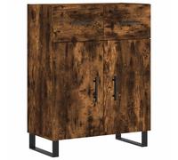 Vidaxl Buffet Haut Chêne Fumé 69,5x34x180 Cm Bois D'ingénierie Multicolore