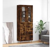 Vidaxl Buffet Haut Chêne Fumé 69,5x34x180 Cm Bois D'ingénierie Multicolore