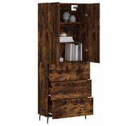 Vidaxl Buffet Haut Chêne Fumé 69,5x34x180 Cm Bois D'ingénierie Multicolore