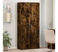 vidaXL Buffet Haut chêne fumé 80x35x180 cm Bois d'ingénierie, Buffet, Meuble de Rangement, Armoire Haute, Armoire, Armoire latérale, Meuble de Salon