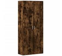 vidaXL Buffet Haut Chêne Fumé 80x35x180 cm Bois d'ingénierie, Meuble de Rangement, Armoire Haute, Armoire latérale, Meuble de Salon