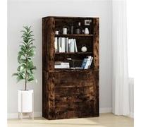 Buffet Haut Armoire Rangement Salle de Séjour Noir Bois d'Ingénierie vidaXL