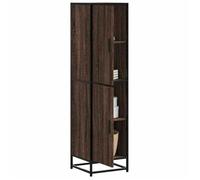 vidaXL Buffet haut chêne marron 35,5x35x139 cm bois d'ingénierie métal, armoire latérale, armoire de rangement haute, 849058