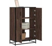 Vidaxl Buffet Haut Chêne Marron 68x35x106,5 Cm Bois Ingénierie Métal Multicolore