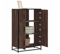 vidaXL Buffet haut chêne marron 68x35x106,5 cm bois ingénierie métal, armoire latérale, armoire de rangement haute, vitrine 849073