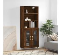 Vidaxl Buffet Haut Chêne Marron 69,5x34x180 Cm Bois D'ingénierie Multicolore