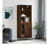 vidaXL Buffet haut Chêne marron 69,5x34x180 cm Bois d'ingénierie 3189508
