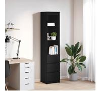 vidaXL Buffet Haut chêne Noir 37,5x35x180 cm Bois d'ingénierie, Armoire, Armoire latérale, Armoire de Rangement Haute, Armoire de Rangement