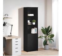 vidaXL Buffet haut chêne noir 50x35x180 cm bois d'ingénierie, armoire, armoire latérale, armoire de rangement haute, armoire
