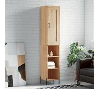 Vidaxl Buffet Haut Chêne Sonoma 34,5x34x180 Cm Bois D'ingénierie Multicolore