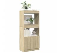 vidaXL Buffet haut chêne sonoma 63x33x140 cm bois d'ingénierie Marron