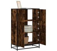Vidaxl Buffet Haut Chêne Fumé 68x35x106,5 Cm Bois D'ingénierie Métal Multicolore