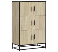Vidaxl Buffet Haut Chêne Sonoma 68x35x106,5 Cm Bois Ingénierie Métal Multicolore