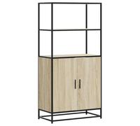 vidaXL Buffet haut chêne sonoma 68x35x139 cm vitrine bois d'ingénierie métal Marron