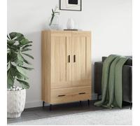 vidaXL Buffet haut / armoire latérale – 69,5x31x115 cm – Chêne Sonoma, bois d'ingénierie, rangement