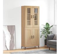 vidaXL Buffet haut Chêne sonoma 69,5x34x180 cm Bois d'ingénierie 3198340