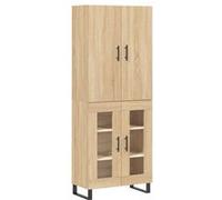 vidaXL Buffet haut Chêne sonoma 69,5x34x180 cm Bois d'ingénierie, buffet, armoire latérale, armoire de rangement, armoire, buffets, armoire haute Marron G