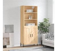 Vidaxl Buffet Haut Chêne Sonoma 69,5x34x180 Cm Bois D'ingénierie Multicolore