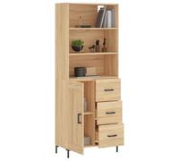 Vidaxl Buffet Haut Chêne Sonoma 69,5x34x180 Cm Bois D'ingénierie Multicolore