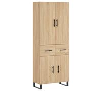 Vidaxl Buffet Haut Chêne Sonoma 69,5x34x180 Cm Bois D'ingénierie Multicolore