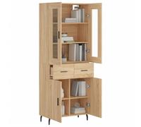 vidaXL Buffet Haut, Armoire de Rangement avec Pieds, Meuble de Rangement, Organisateur Salon Salle de Séjour, Moderne, Chêne Sonoma Bois d'Ingénierie