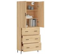 Vidaxl Buffet Haut Chêne Sonoma 69,5x34x180 Cm Bois D'ingénierie Multicolore