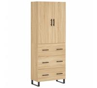 Vidaxl Buffet Haut Chêne Sonoma 69,5x34x180 Cm Bois D'ingénierie Multicolore