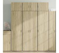 vidaXL Buffet haut chêne sonoma 70x42,5x185 cm bois d'ingénierie, buffet, armoire de rangement, panneau latéral, armoire, 3281422 Marron G