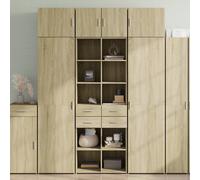 Buffet haut chêne sonoma 70x42,5x185 cm bois d'ingénierie, buffet, meuble de rangement, armoire haute, armoire, 3281464