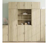 vidaXL Buffet haut chêne sonoma 80x42,5x185 cm bois d'ingénierie, buffet, armoire de rangement, panneau latéral, armoire, 3281380 Marron G