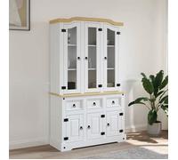 vidaXL Buffet haut Corona blanc 112x43x196 cm bois massif pin mexicain 355086