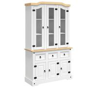 vidaXL Buffet haut Corona blanc 112x43x196 cm bois massif pin mexicain, armoire, armoire de rangement, buffet, armoire 355086