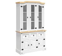 vidaXL Buffet Haut Corona Blanc 112x43x196 cm Bois Massif pin Mexicain, Armoire, Armoire de Rangement, Buffet, Armoire latérale, Armoire Haute