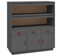 Vidaxl Buffet Haut Gris 100x40x108,5 Cm Bois Massif De Pin Multicolore