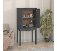vidaXL Buffet haut Gris 60x40x120 cm Bois massif de pin821746 Gris G