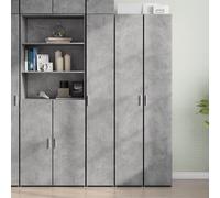 Vidaxl Buffet Haut Gris Béton 30x42,5x185 Cm Bois D'ingénierie Multicolore
