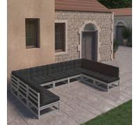 vidaXL Buffet haut Gris béton 34,5x34x180 cm Bois d'ingénierie