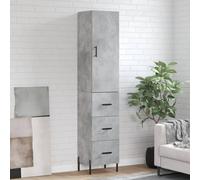 vidaXL Buffet haut Gris béton 34,5x34x180 cm Bois d'ingénierie 3198861