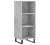 Vidaxl Buffet Haut Gris Béton 34,5x34x180 Cm Bois D'ingénierie Gris