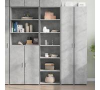 vidaXL Buffet Haut Gris béton 50x41x185 cm Bois d'ingénierie, Buffet, Armoire de Rangement, Armoire Haute, Armoire, Armoire latérale, Meuble de Salon