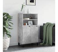 vidaXL Buffet Haut, Armoire avec 6 Compartiments et Portes, Meuble de Rangement avec Pieds Salle de Séjour, Industriel, Maison Gris Béton Bois d'Ingénierie