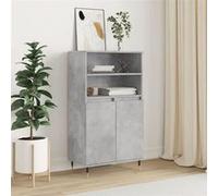 vidaXL Buffet haut Gris béton 60x36x110 cm Bois d'ingénierie 831480 Gris G
