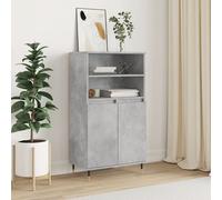 Vidaxl Buffet Haut Gris Béton 60x36x110 Cm Bois D'ingénierie Gris