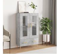 vidaXL Buffet haut gris béton 69,5x31x115 cm bois d'ingénierie 828288