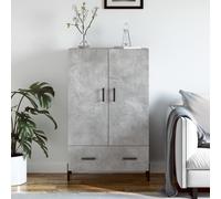 Vidaxl Buffet Haut Gris Béton 69,5x31x115 Cm Bois D'ingénierie Gris