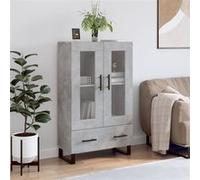 vidaXL Buffet Haut, Armoire de Rangement avec Pieds, Meuble de Rangement, Organisateur Salon Salle de Séjour, Moderne, Gris Béton Bois d'Ingénierie