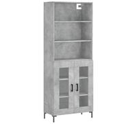 vidaXL Buffet Haut Gris béton 69,5x34x180 cm Bois d'ingénierie