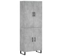 vidaXL Buffet Haut Gris béton 69,5x34x180 cm Bois d'ingénierie
