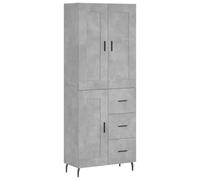 vidaXL Buffet haut 69,5×34×180 cm Gris béton – Bois d'ingénierie